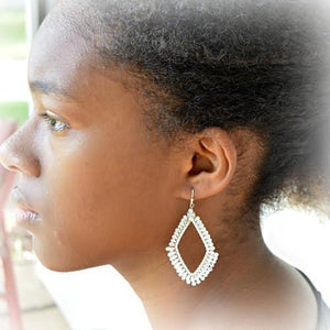 Nakamol Brandi Open Diamond Drop Hoop Earrings - Lorraine's for Women